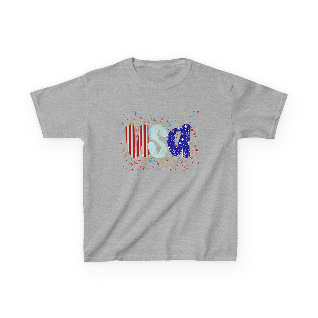 Youth, Kids USA Flag Splash T-Shirt — Patriotic Fourth of July Tee for Children