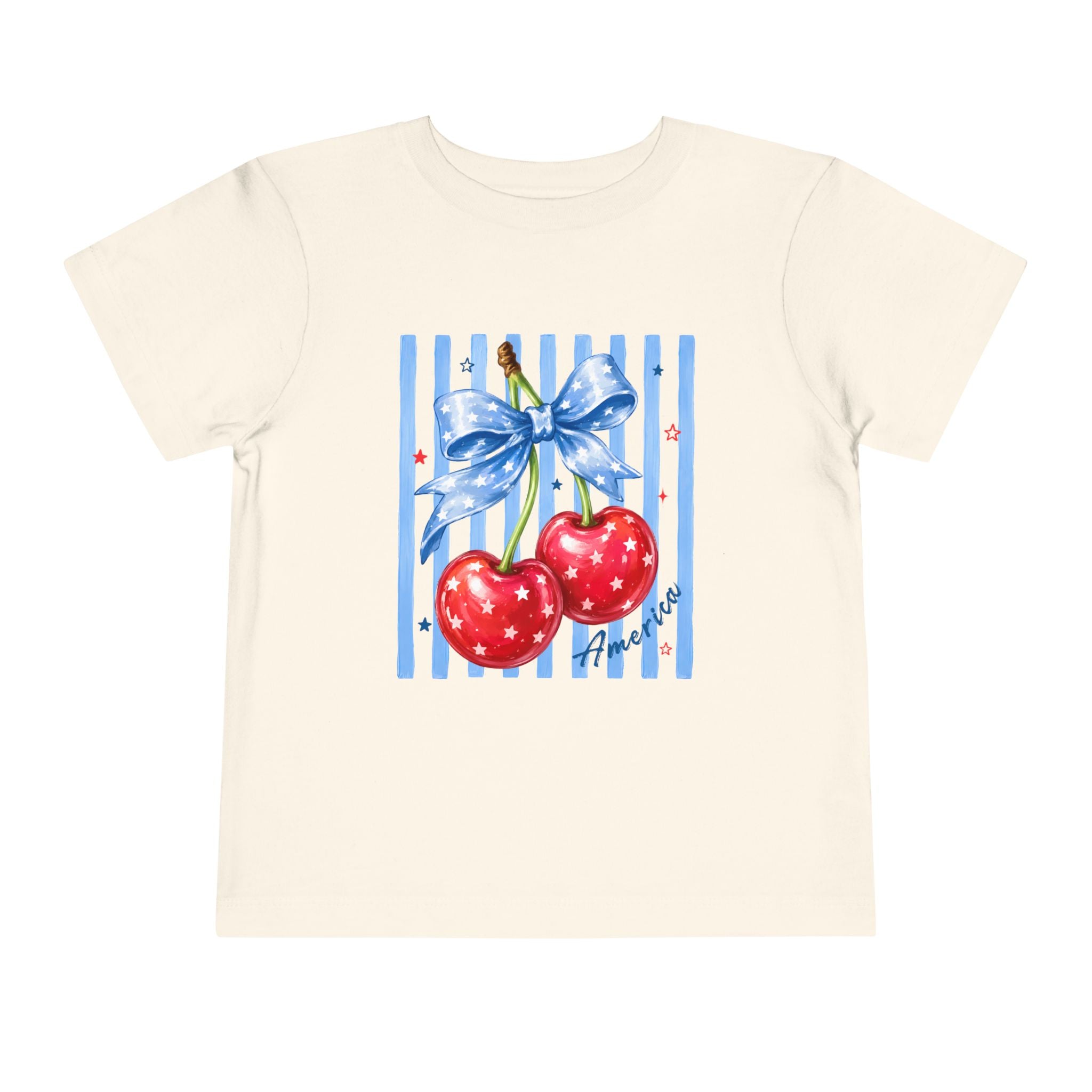Toddler Cute Red Cherries with Blue Stripes