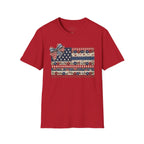 Patriotic Floral Flag T-Shirt — Americana Bow Stars & Stripes Top