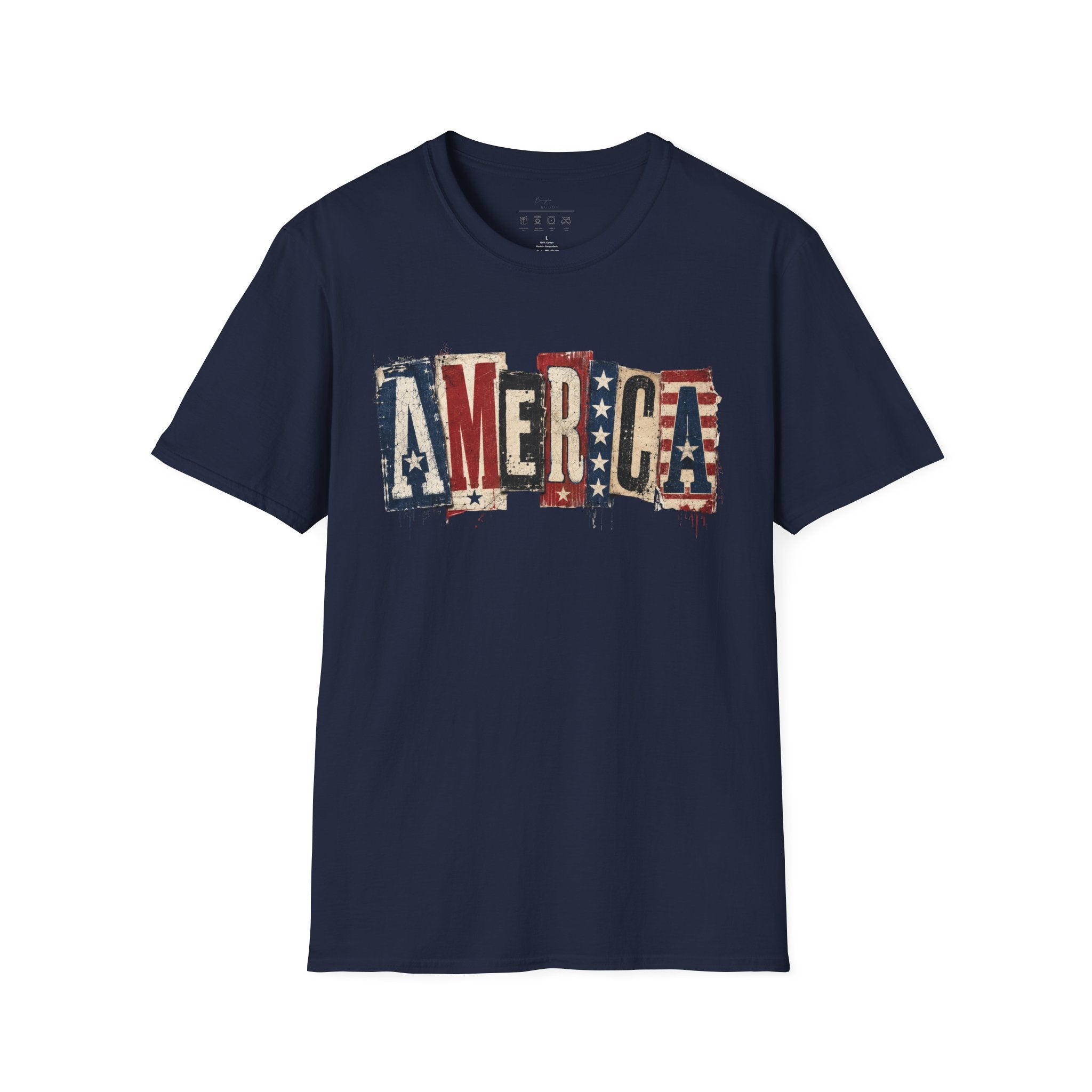 America Vintage Flag T-Shirt — Patriotic USA Graphic Tee for 4th of July