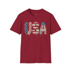 USA Flag Graphic T-Shirt — Distressed Americana Patriotic Tee