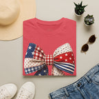 Patriotic Bow T-Shirt — Vintage American Flag Ribbon Tee