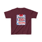 Youth, Kids Tee — "America 250 Years of Freedom" Patriotic Fourth of July Shirt