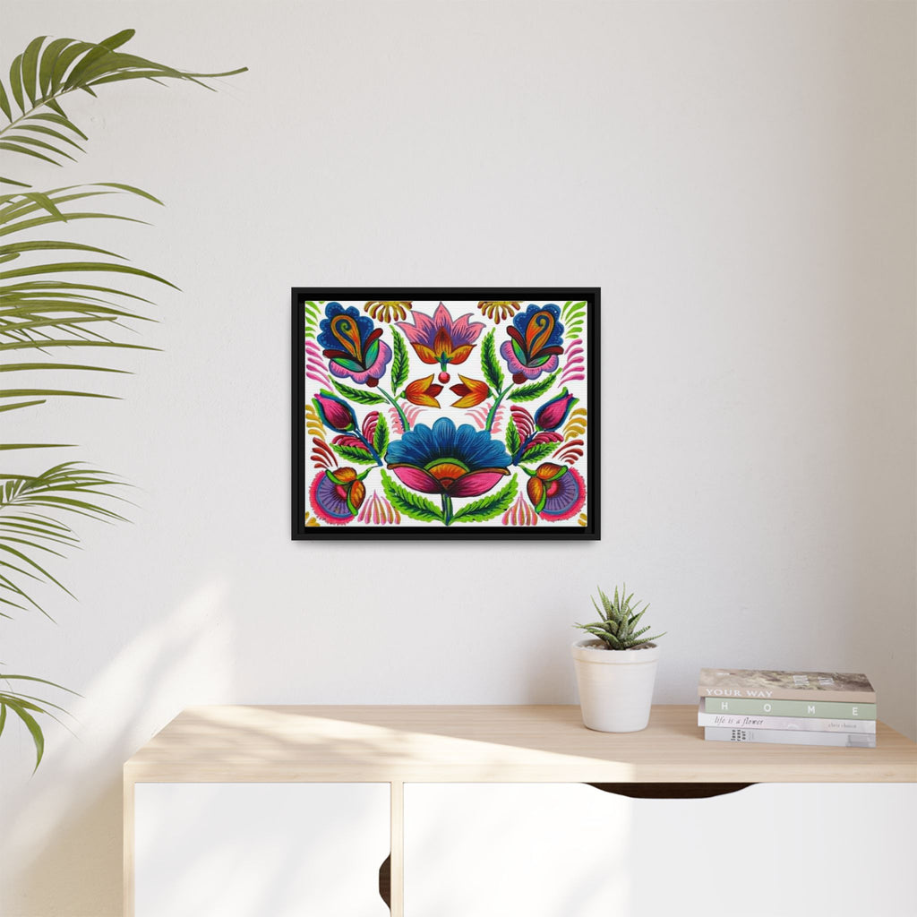 Framed Dhaka Rickshaw Folk Art Canvas
