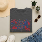 250 Patriotic T-Shirt — USA Flag Number Tee with Stars & Bows (Fourth of July)