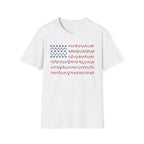 Floral American Flag T-Shirt — Patriotic Red & Blue Botanical Tee for 4th of July