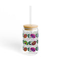 Ricksaw Art Sipper Glass with Bamboo Lid — Reusable Straw Tumbler