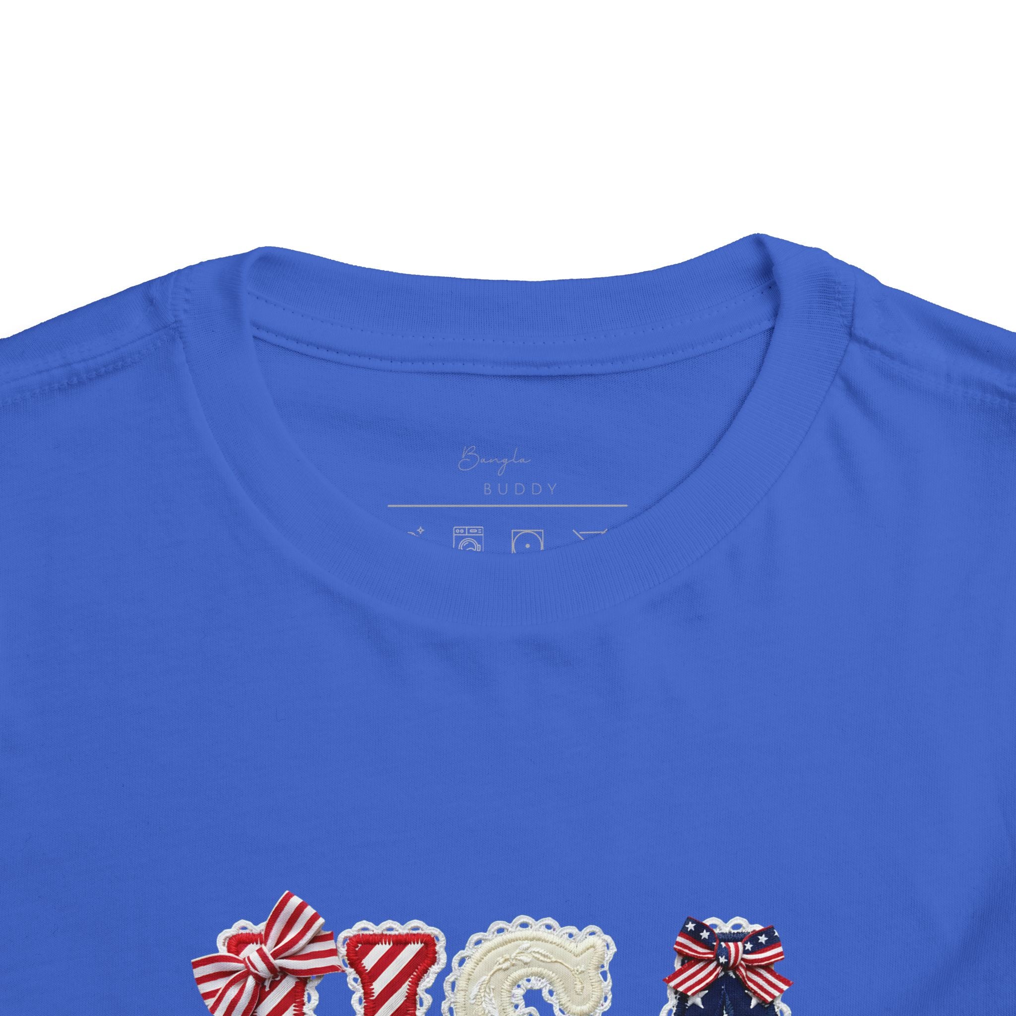 Toddler Tee - "USA" Patriotic Applique Short Sleeve