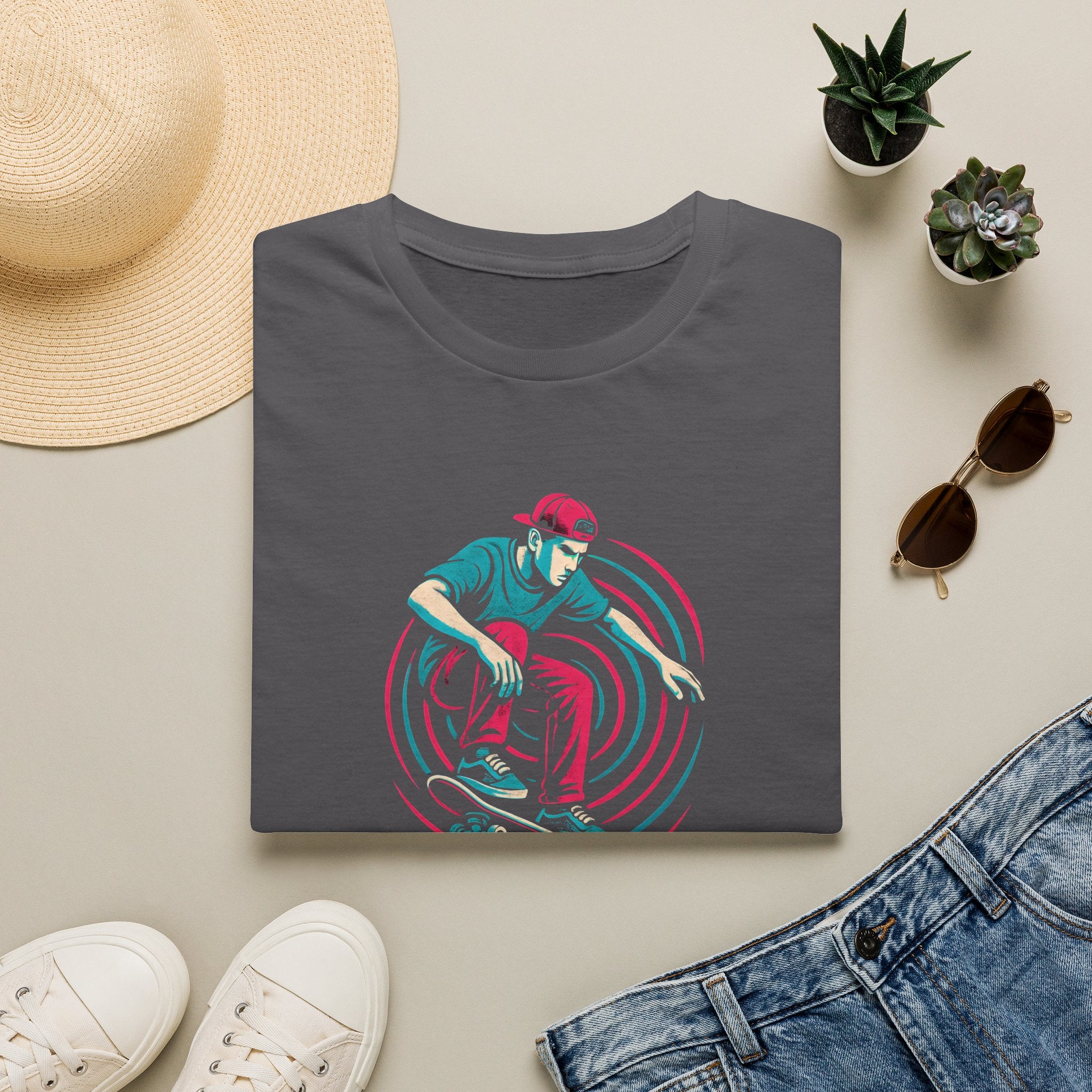 Skateboarder performing trick T-Shirt