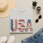 USA Flag Graphic T-Shirt — Distressed Americana Patriotic Tee