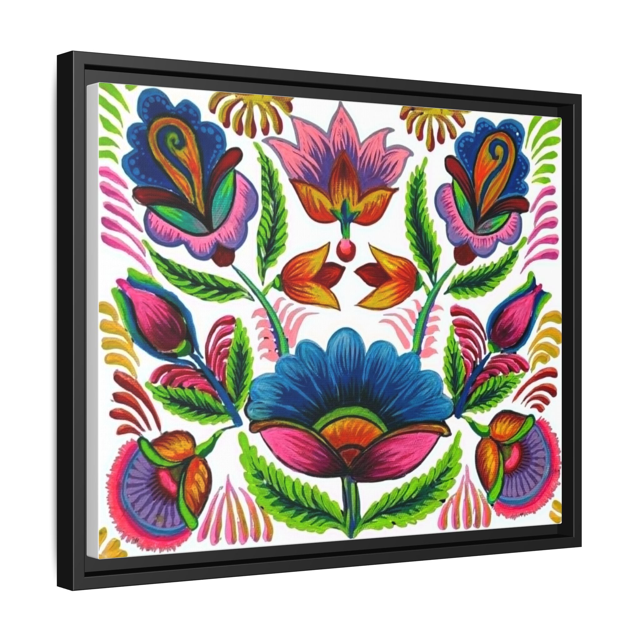 Framed Dhaka Rickshaw Folk Art Canvas
