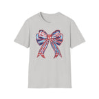 Patriotic Red White Blue Bow T-Shirt — 4th of July Americana Graphic Tee