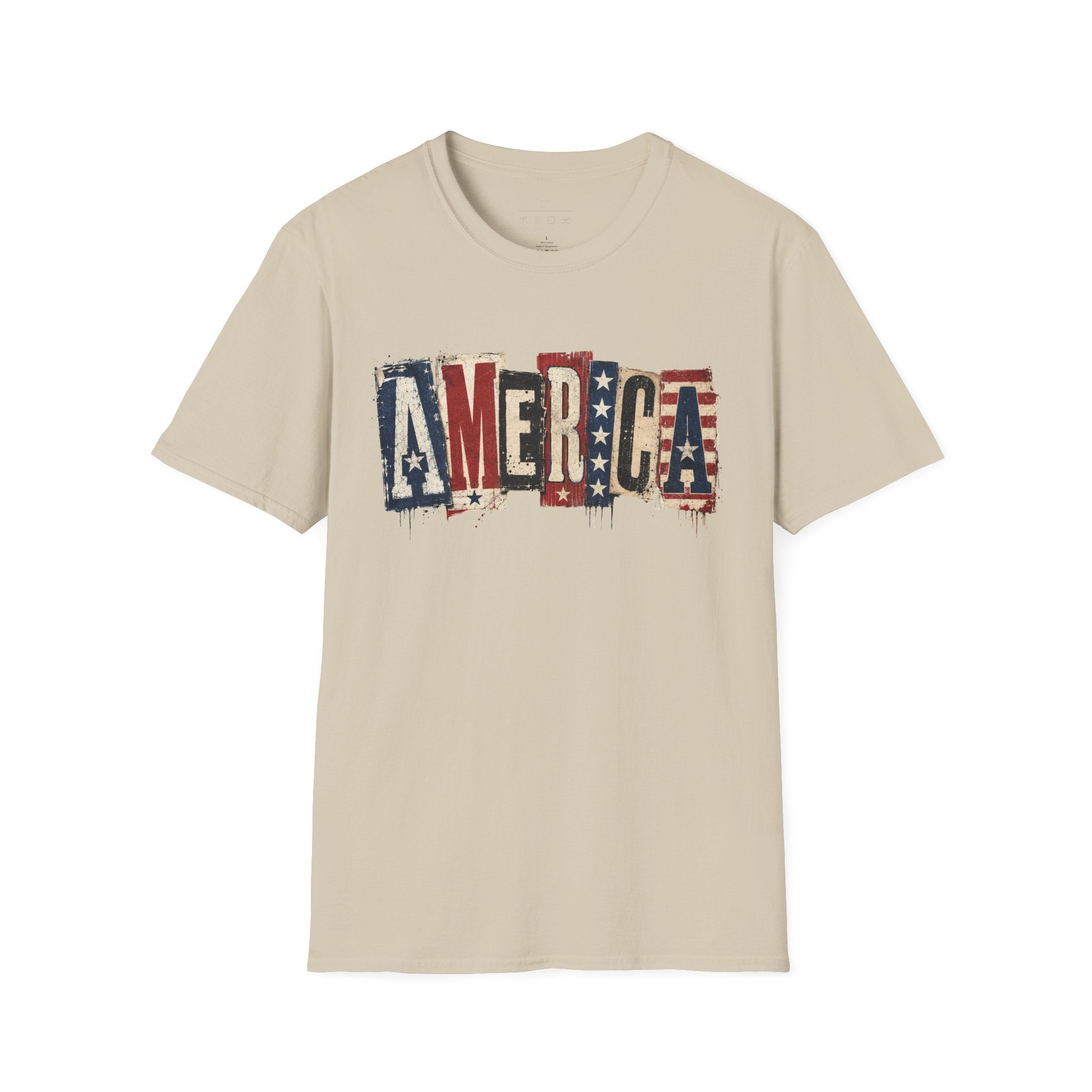 America Vintage Flag T-Shirt — Patriotic USA Graphic Tee for 4th of July