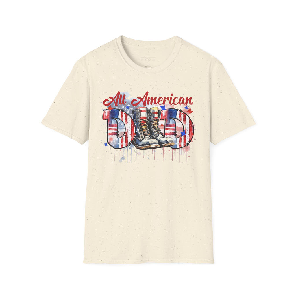 All American Dad T-Shirt — Patriotic Flag Boots Graphic Tee for Father's Day & 4th of July