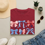 Patriotic Red White Blue Bow T-Shirt — Stars & Ribbon Graphic Tee