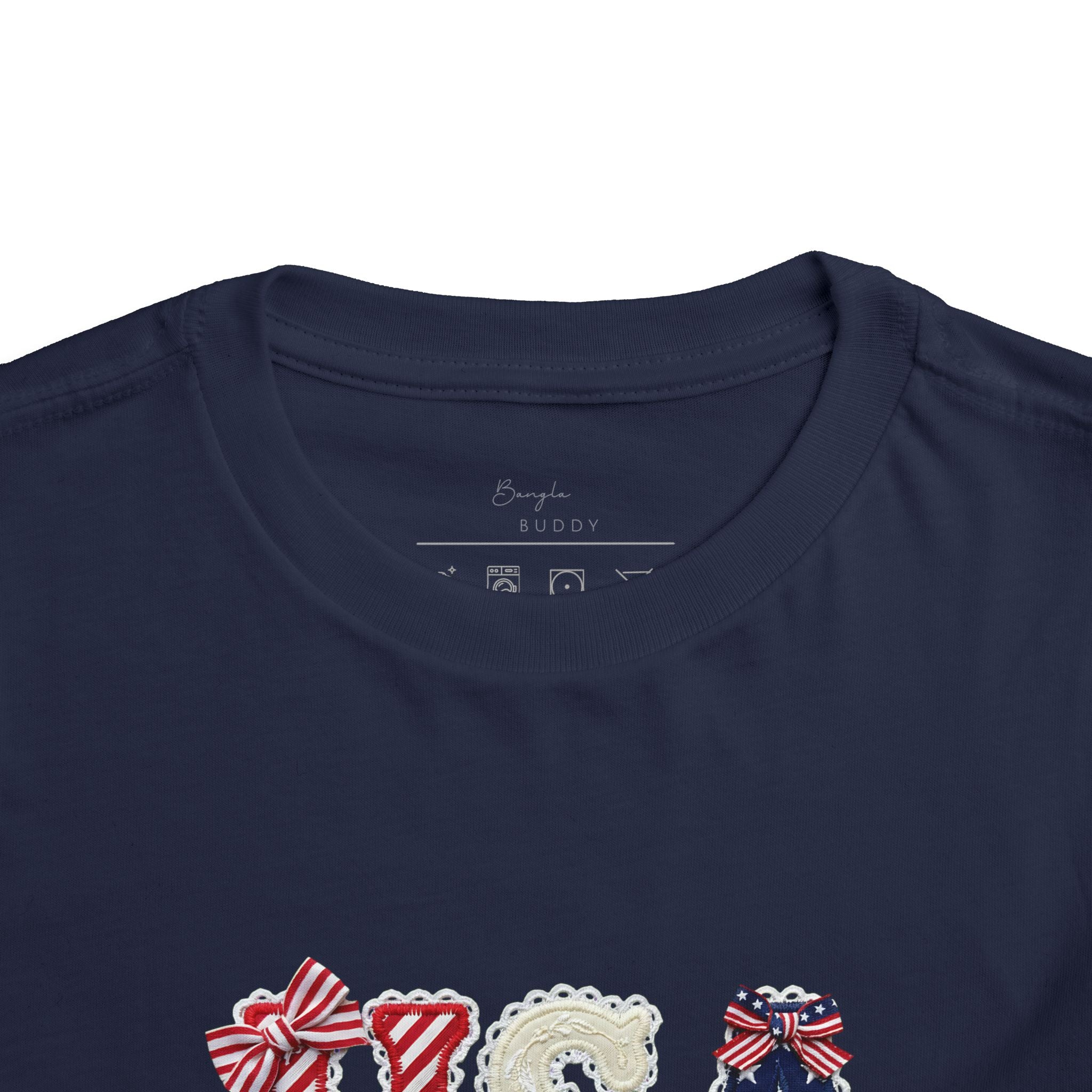 Toddler Tee - "USA" Patriotic Applique Short Sleeve