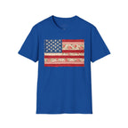 Patriotic Floral American Flag T-Shirt — Vintage Rose USA Tee for Fourth of July
