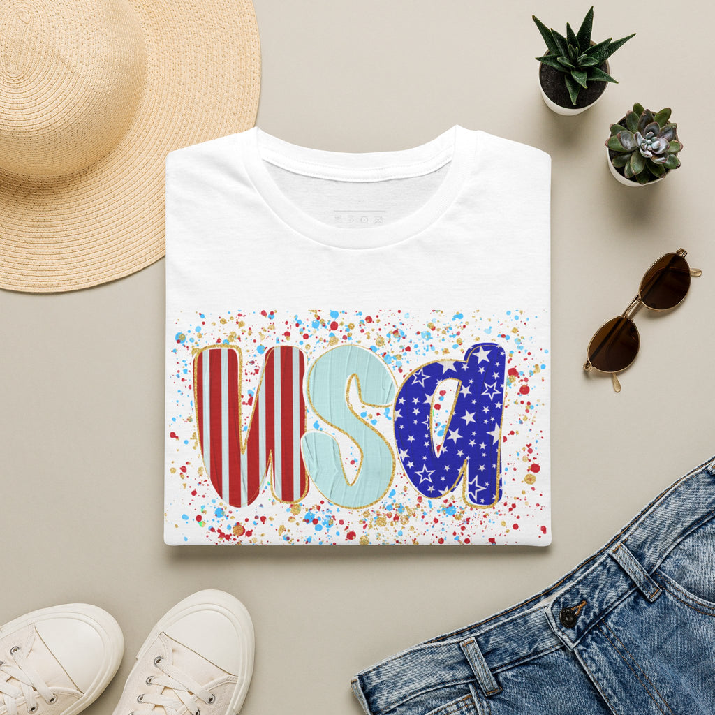 USA Patriotic T-Shirt — Red White & Blue Fourth of July Tee