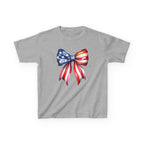 Youth, Kids Tee — Patriotic American Flag Bow Graphic (Fourth of July)