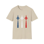 Patriotic Fighter Jet T-Shirt — Red White & Blue Military Aircraft Tee