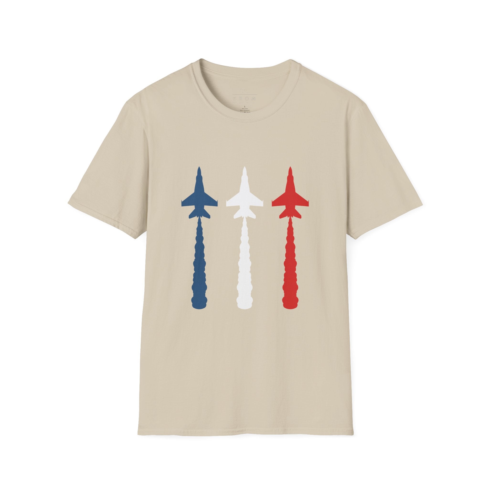 Patriotic Fighter Jet T-Shirt — Red White & Blue Military Aircraft Tee