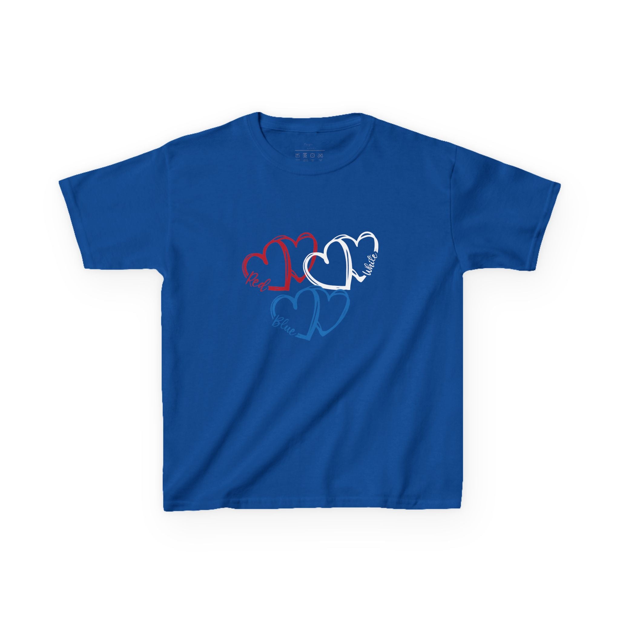 Youth, Kids Tee — Red & Blue Heart Sketches "You & Me" Casual Love Shirt
