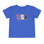 Toddler Tee - "USA" Patriotic Applique Short Sleeve
