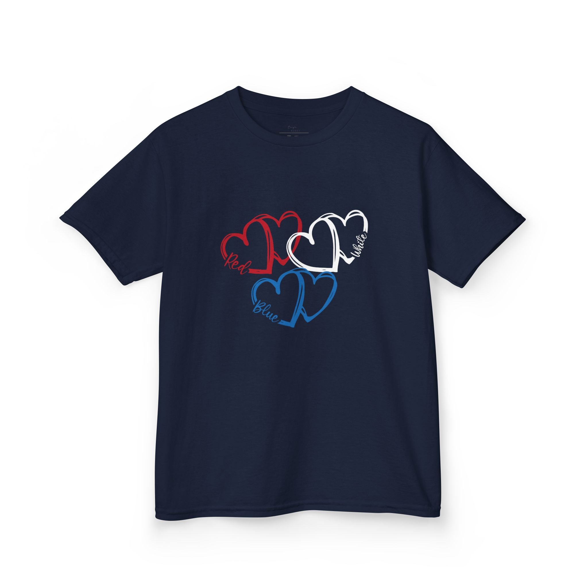 Youth, Kids Tee — Red & Blue Heart Sketches "You & Me" Casual Love Shirt