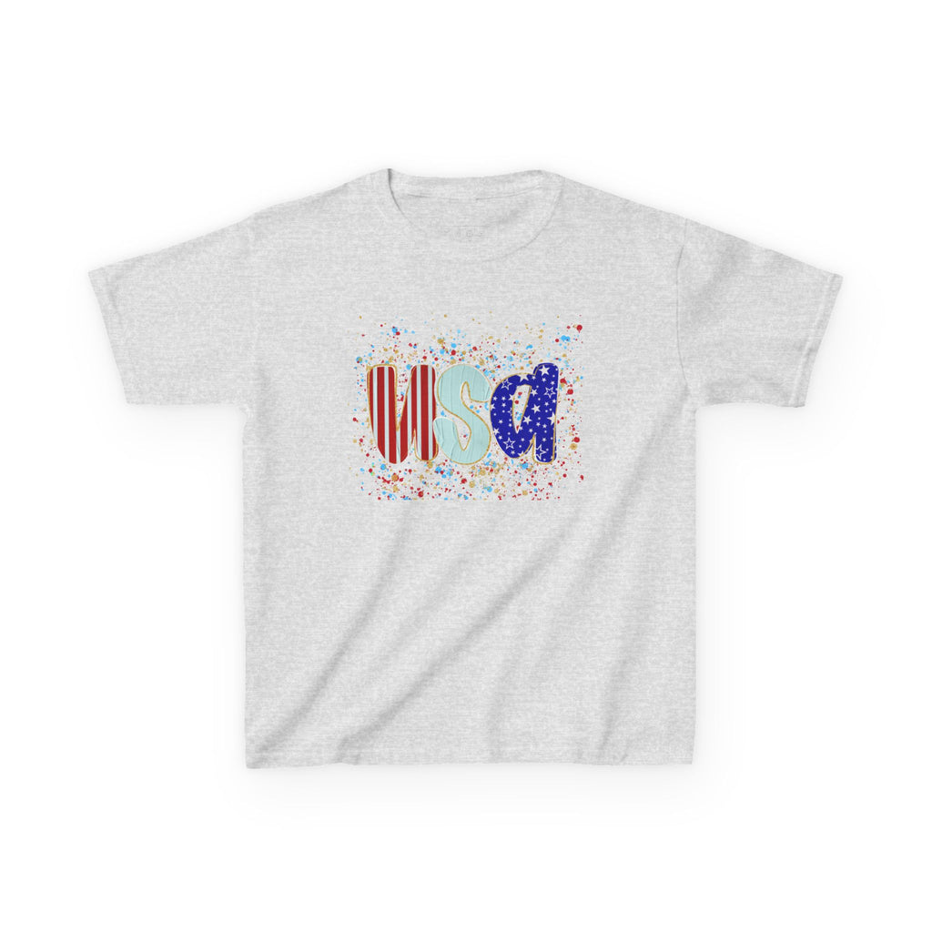 Youth, Kids USA Flag Splash T-Shirt — Patriotic Fourth of July Tee for Children