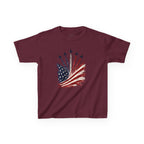 Youth,Kids T-Shirt — American Flag Jet Flyover Graphic (Patriotic 4th of July)