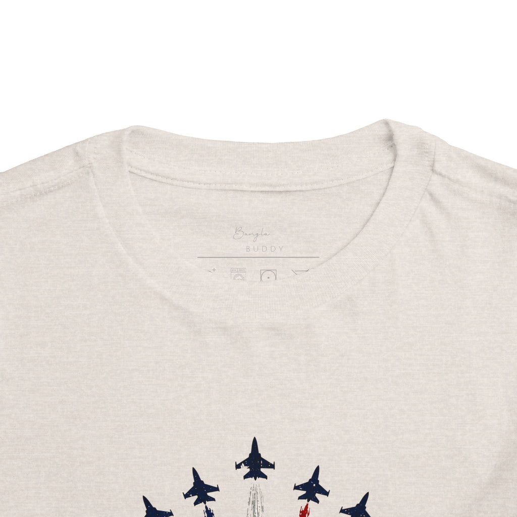 Toddler Tee - Patriotic American Flag Jet Spray Design (Fourth of July)