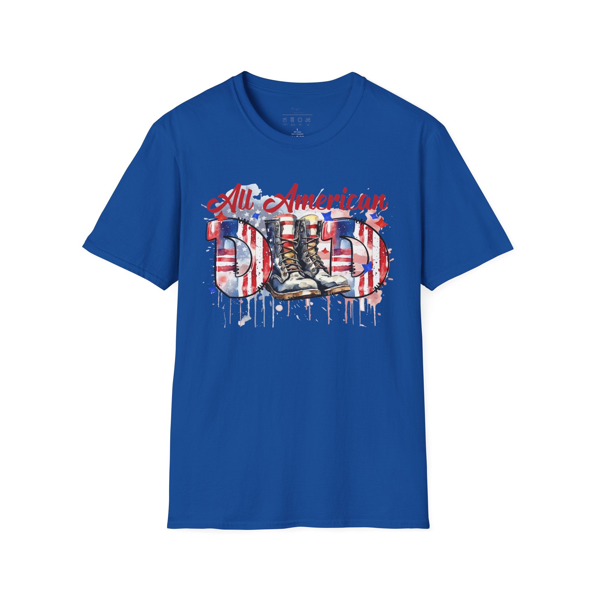 All American Dad T-Shirt — Patriotic Flag Boots Graphic Tee for Father's Day & 4th of July