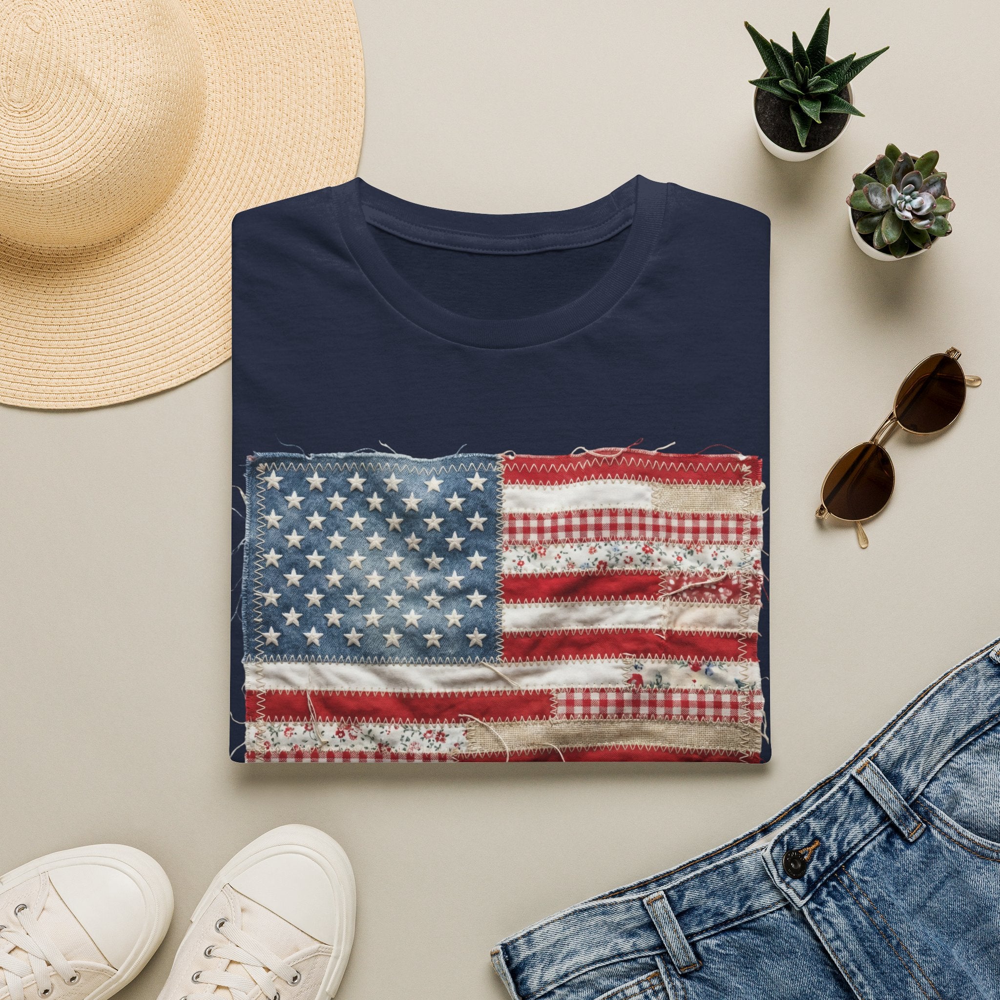 Distressed American Flag T‑Shirt