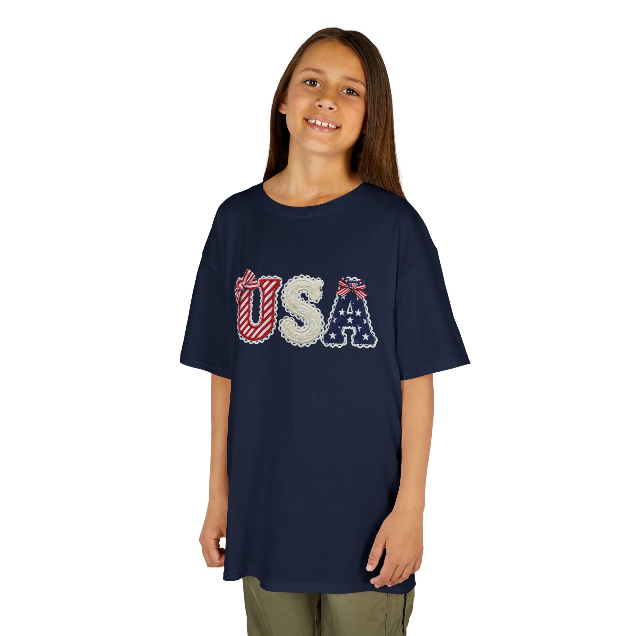 Youth, Kids USA Patriotic Tee — Red White & Blue Flag