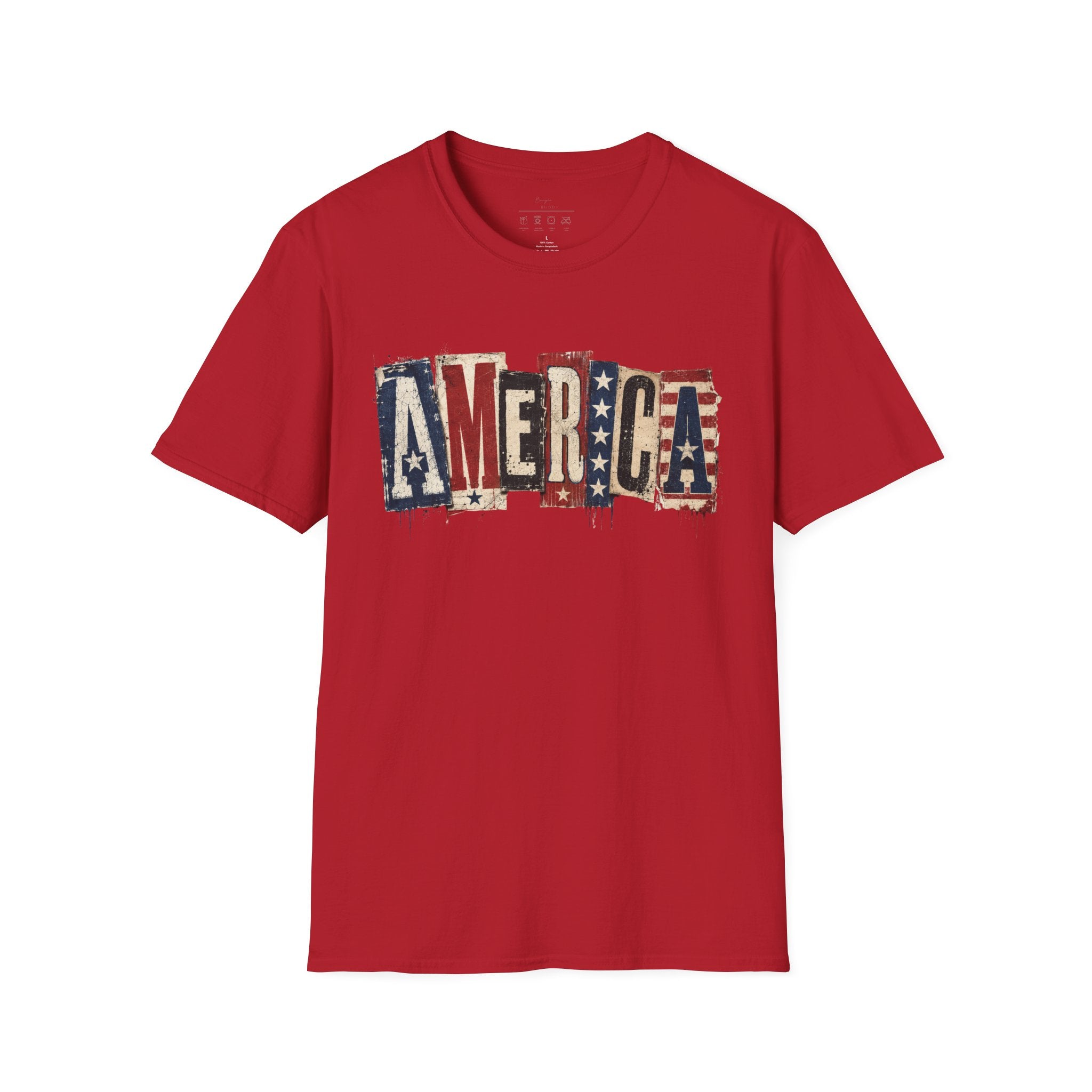America Vintage Flag T-Shirt — Patriotic USA Graphic Tee for 4th of July