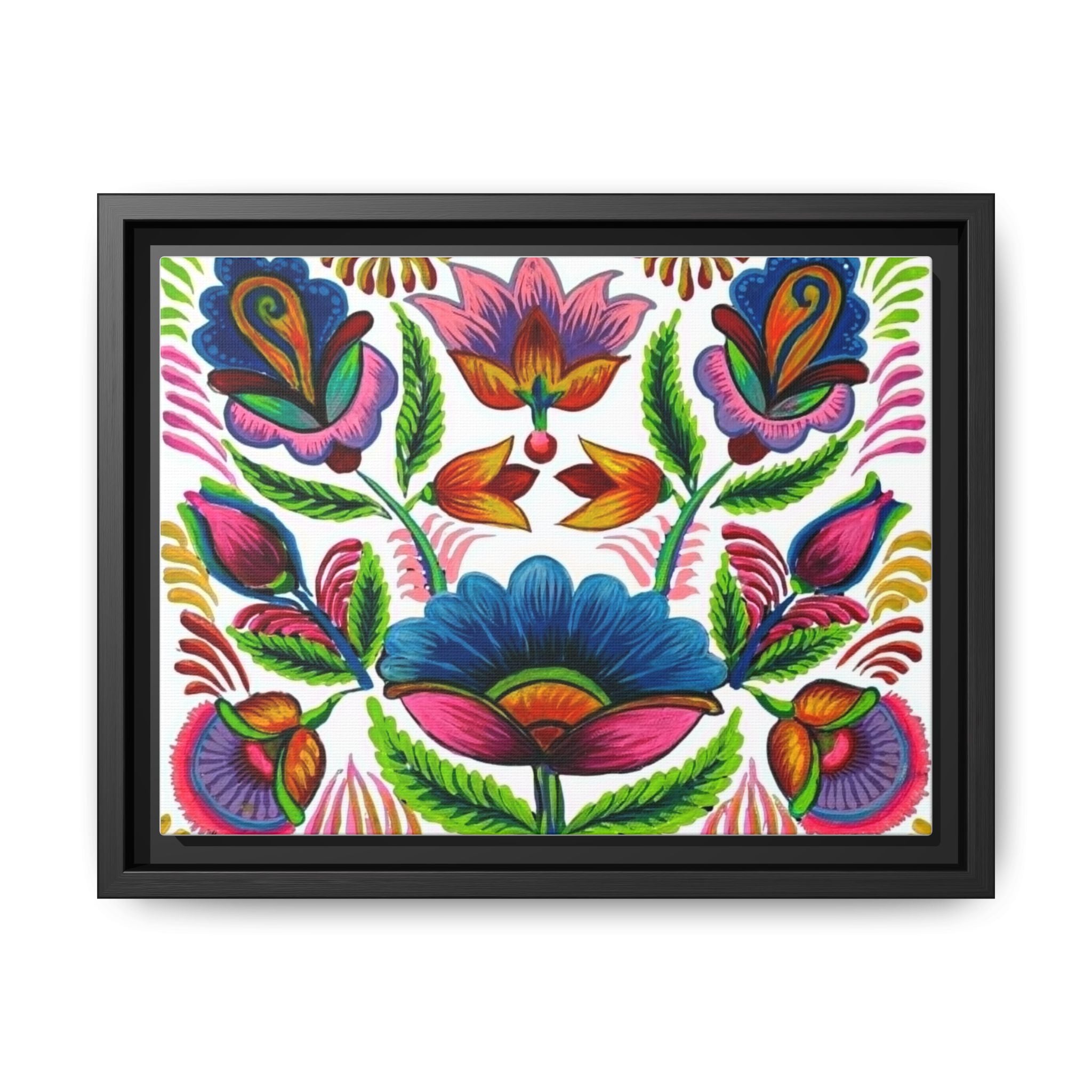 Framed Dhaka Rickshaw Folk Art Canvas