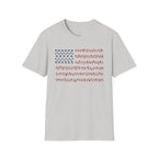 Floral American Flag T-Shirt — Patriotic Red & Blue Botanical Tee for 4th of July