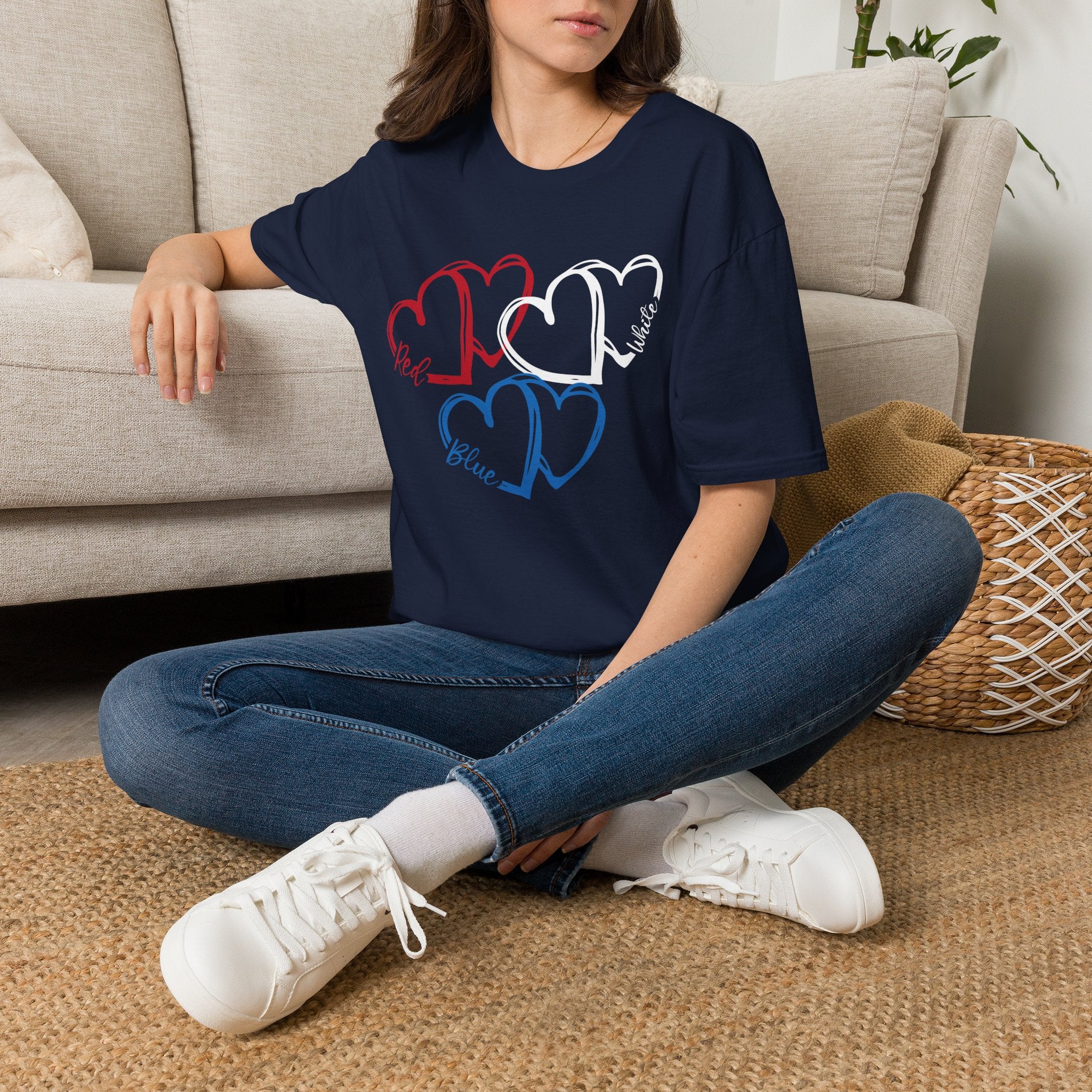 Patriotic Red White & Blue Heart T-Shirt