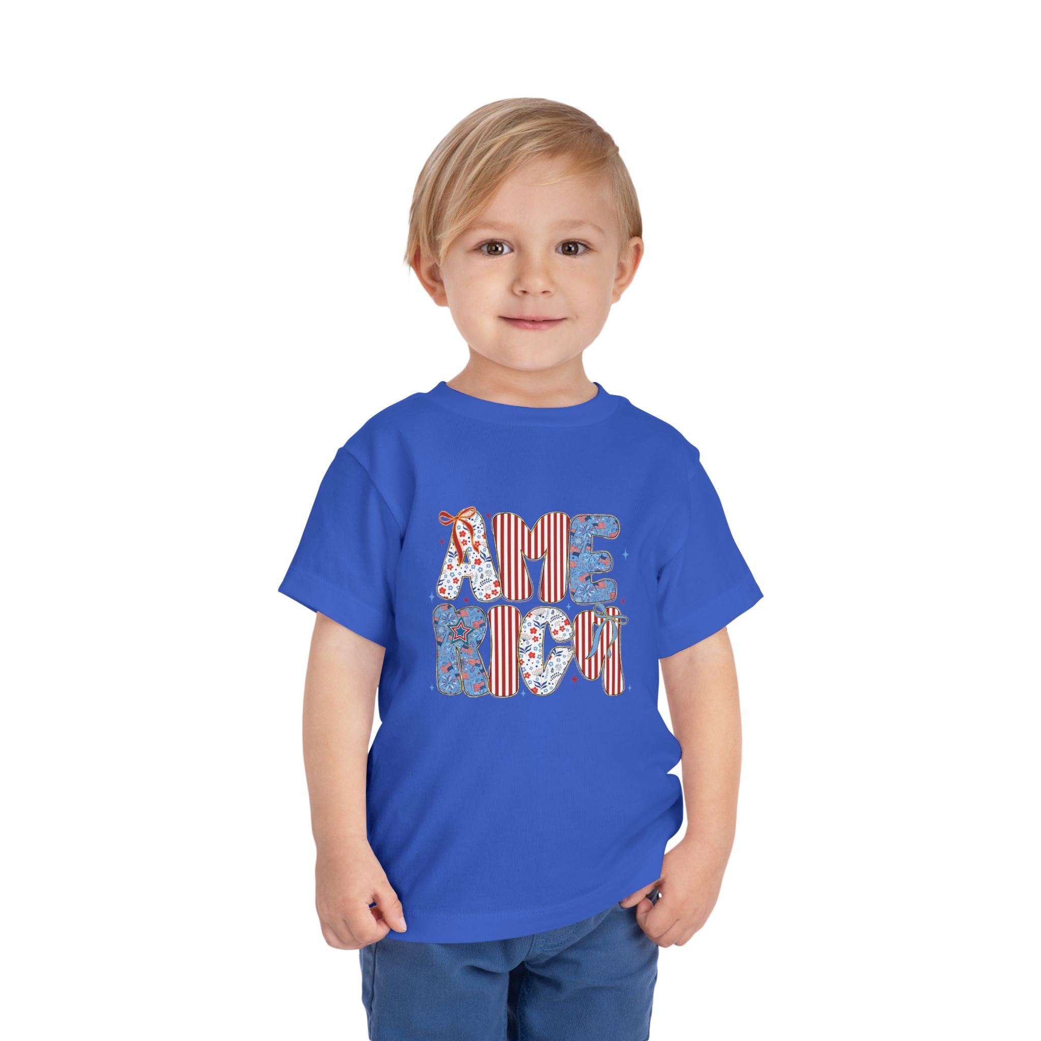 Toddler Tee America   — Patriotic Red White Blue Kids Shirt