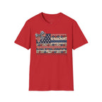 Patriotic Floral Flag T-Shirt — Americana Bow Stars & Stripes Top