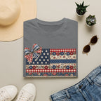 Patriotic Floral Flag T-Shirt — Americana Bow Stars & Stripes Top