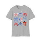 Patriotic Red White Blue Bow T-Shirt — Stars & Ribbon Graphic Tee