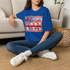 Patriotic Flag Bow T-Shirt — American Red White Blue Fourth of July Tee