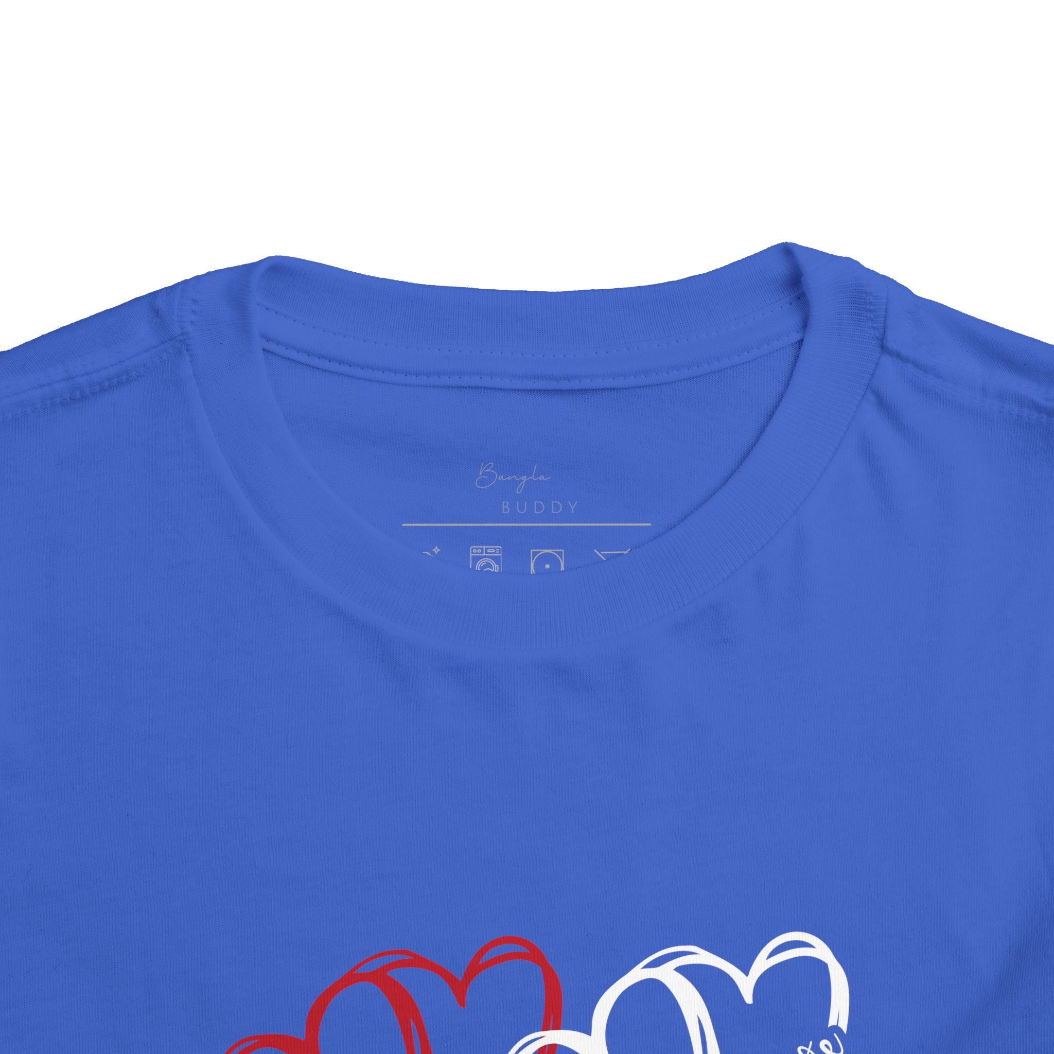 Toddler Tee — Red White Blue Heart Trio (Patriotic Kids Shirt)