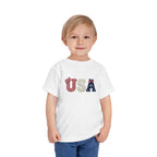 Toddler Tee - "USA" Patriotic Applique Short Sleeve