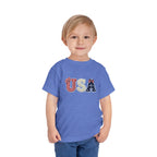 Toddler Tee - "USA" Patriotic Applique Short Sleeve