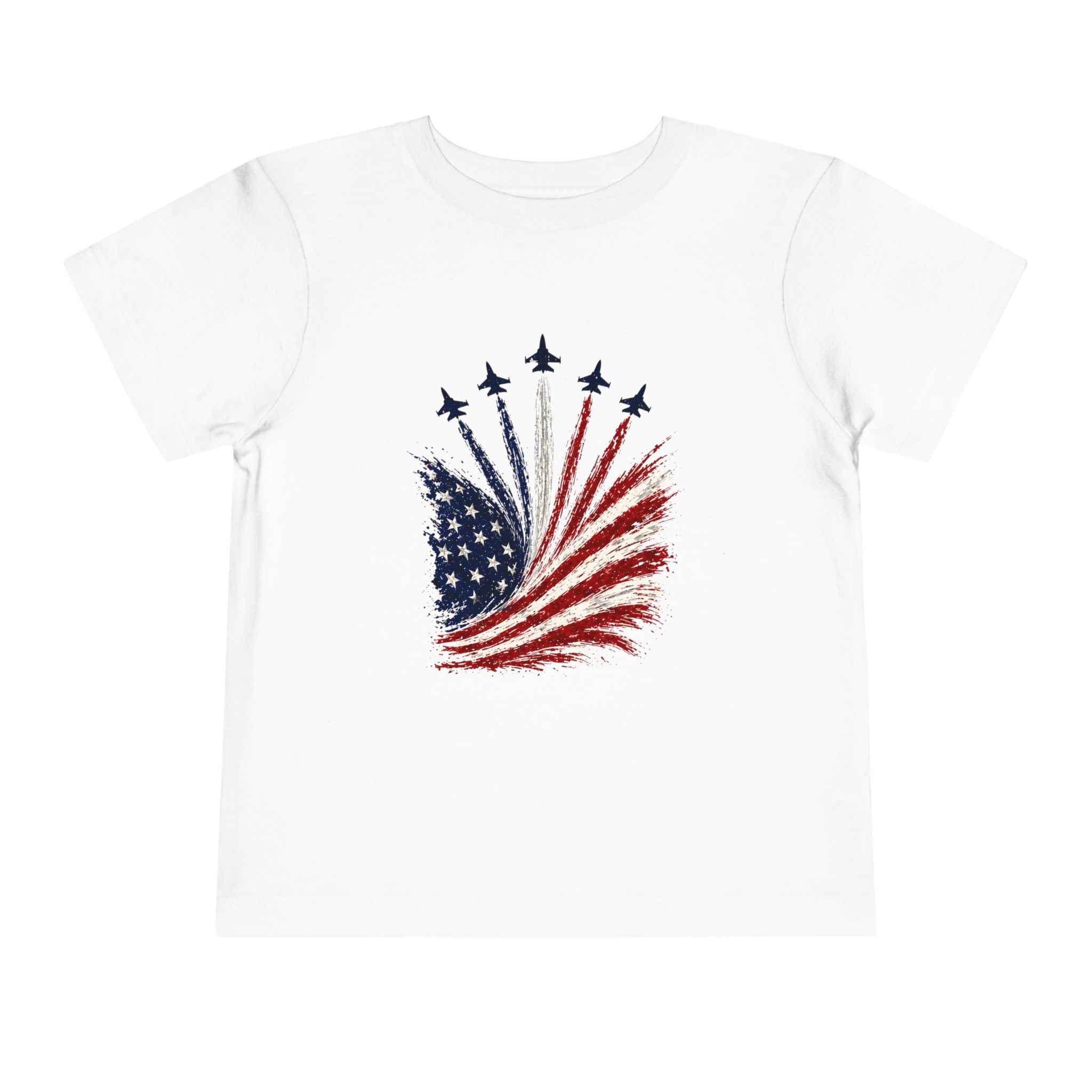 Toddler Tee - Patriotic American Flag Jet Spray Design (Fourth of July)