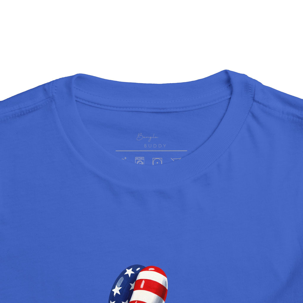 Toddler Tee Patriotic Balloon Dog  — USA Flag 4th of July Shirt