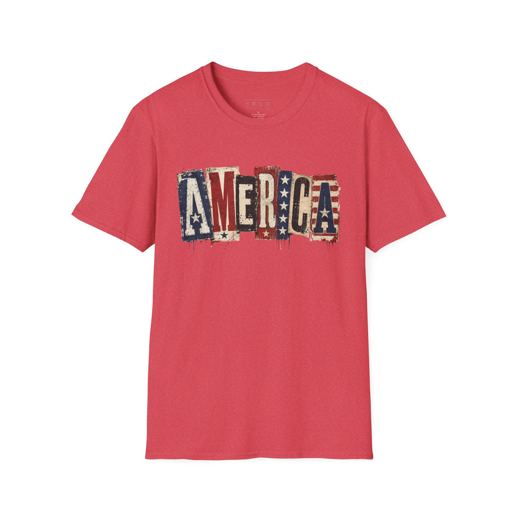 America Vintage Flag T-Shirt — Patriotic USA Graphic Tee for 4th of July