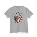 Youth,Kids T-Shirt — American Flag Jet Flyover Graphic (Patriotic 4th of July)